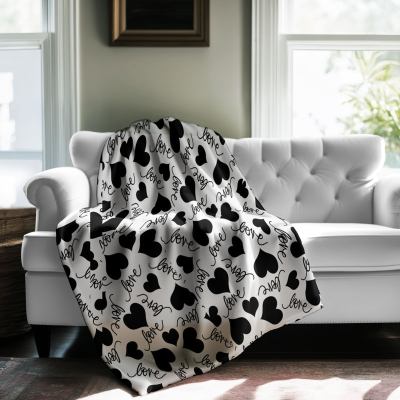 Couverture sherpa noire 1 pièce, Grand lit