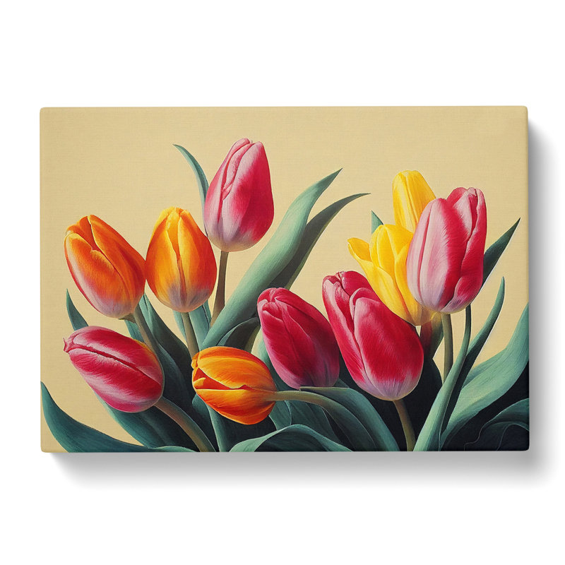 Enviable Tulip Flowers - Wrapped Canvas Print