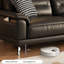 Causeuse-coussin standard en cuir véritable noir-788629464