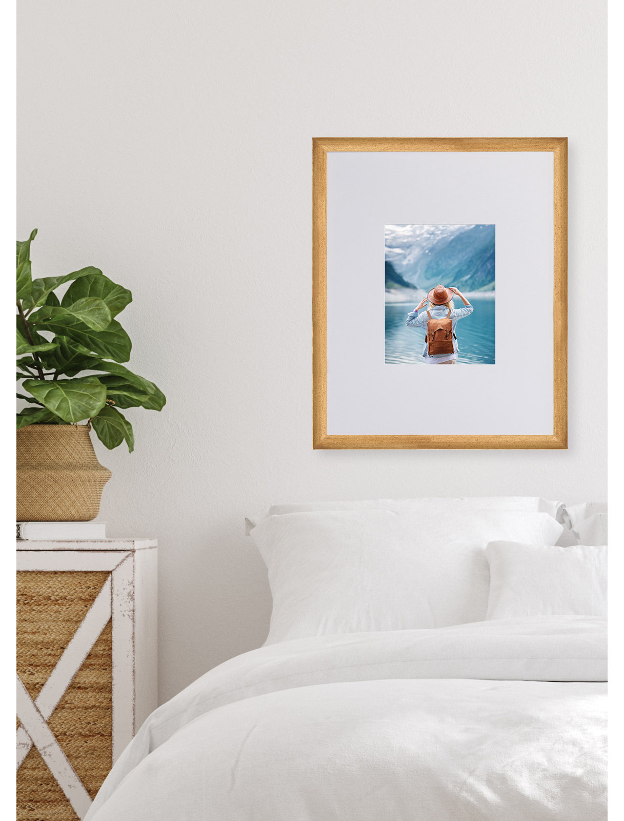 Kesia Wood Picture Frame with Mat, Black, 18" x 24"