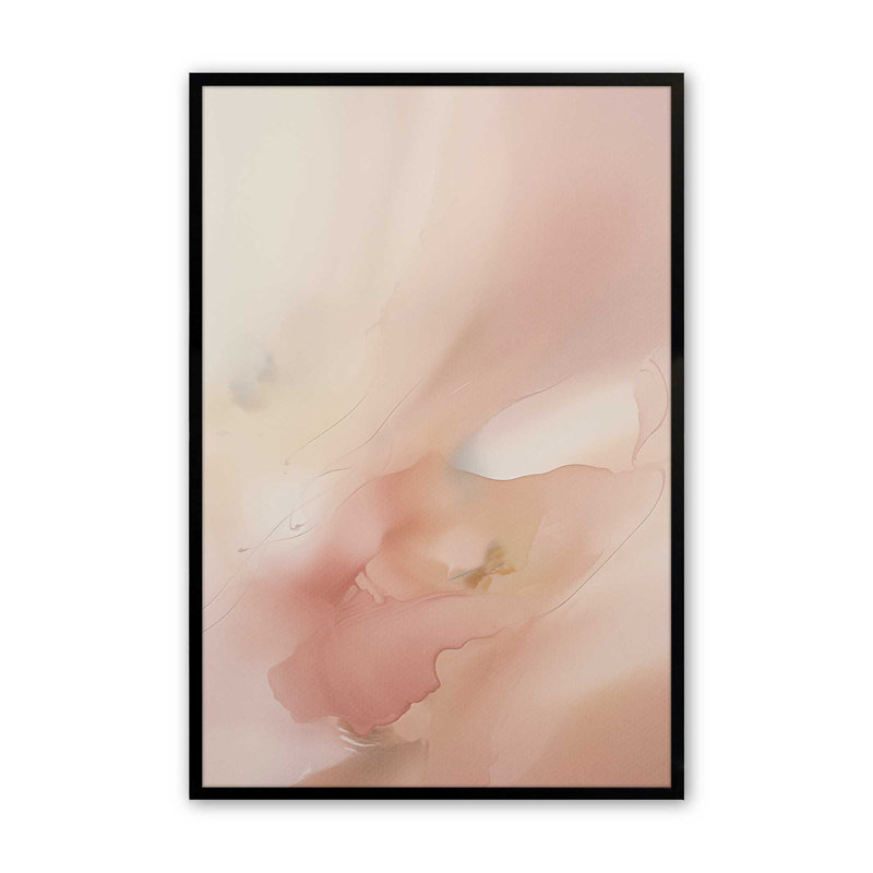 Imprimé pastel «Paradise Delight II», H 15 po x l 12 po, Cadre noir satiné