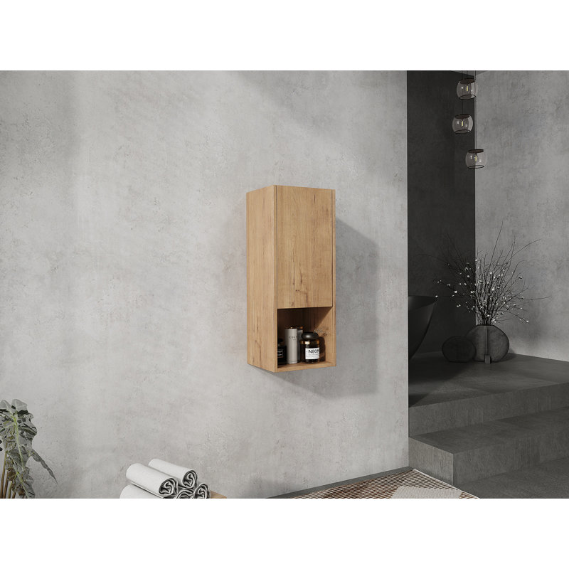 Armoire de salle de bain 12 po, portes à fermeture en douceur, fixation flottante, chêne imitation (emballage KD)