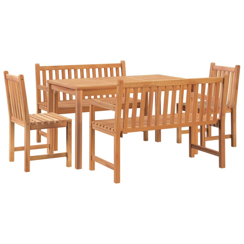Ensemble repas d'extérieur en teck 44,9 po Becca, Brun