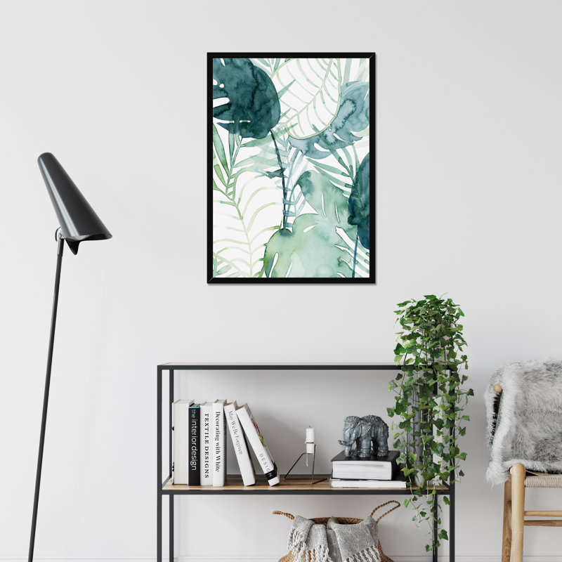 Palm Pieces II by Grace Popp - Painting, 80cm H x 55cm W, Black Framed Paper Print