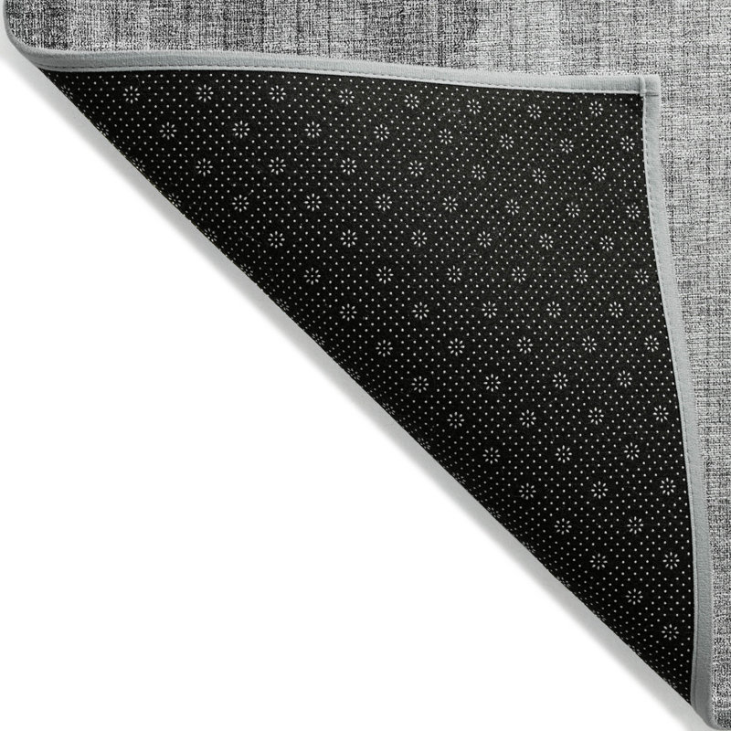 Tapis extérieur lavable à motif géométrique gris anthracite et argent 8 pi x 10 pi