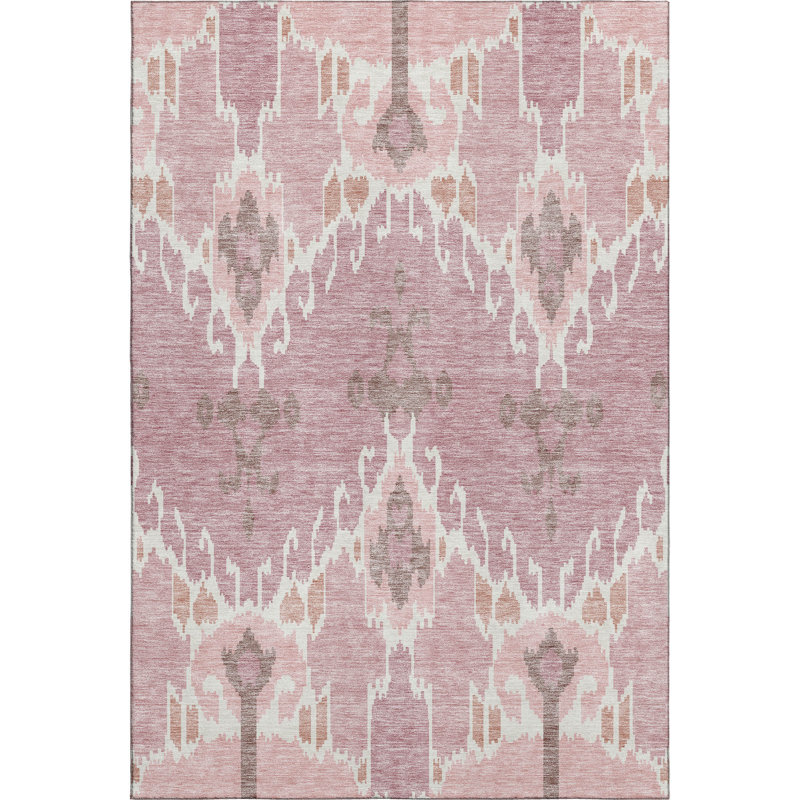 Premium Machine Washable Prisco Blush Rug, Rectangle 10' x 14'