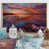 Toile avec cadre flottant or