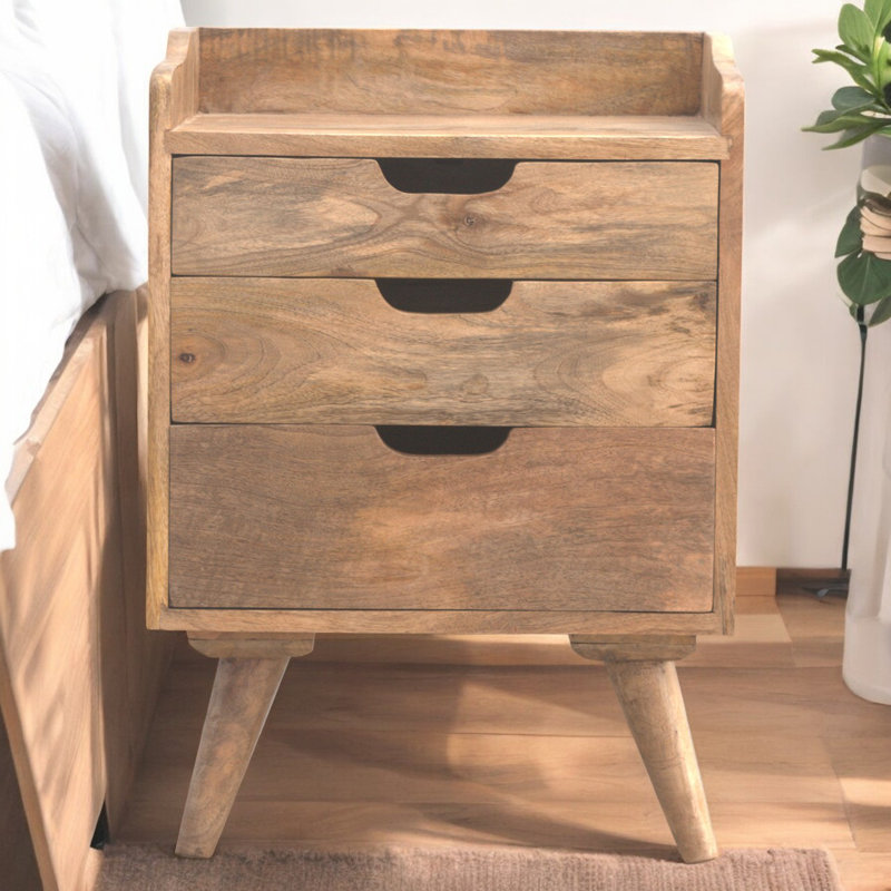 Damita 45cm W Solid Wood Bedside Table
