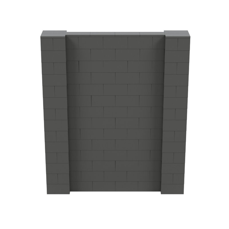 Ensemble mural de blocs géants 7 'T, H 84 po x l 72 po x P 12 po, Gris foncé