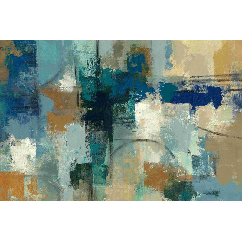 Jasper Lagoon - reproduction sur toile tendue, H 24 po x l 36 po, Reproduction avec cadre noyer, Pas de tapis