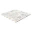 Carreau de mosaïque en marbre aiguisé hexagonal 1 po x 12 po Arabsecato Carrara-130060403