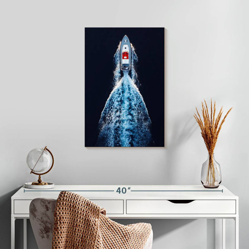 Mehar Speedboat In Motion, 24" H x 16" W