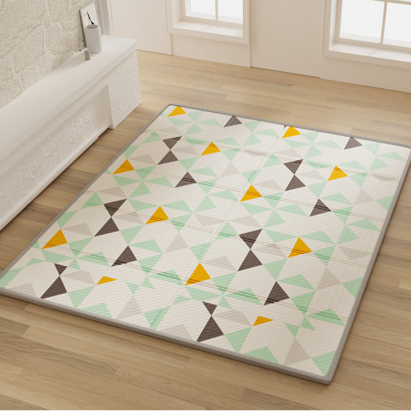 tapis de jeu pour bébé, grand tapis de jeu pliable et réversible 59 po x 71 po, tapis en mousse imperméable de 0,4 po d'épaisseur