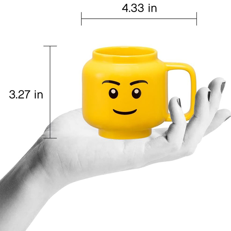 LEGO: Petite tasse en céramique - garçon - 8,6 oz (255 ml), tête de figurine jaune classique