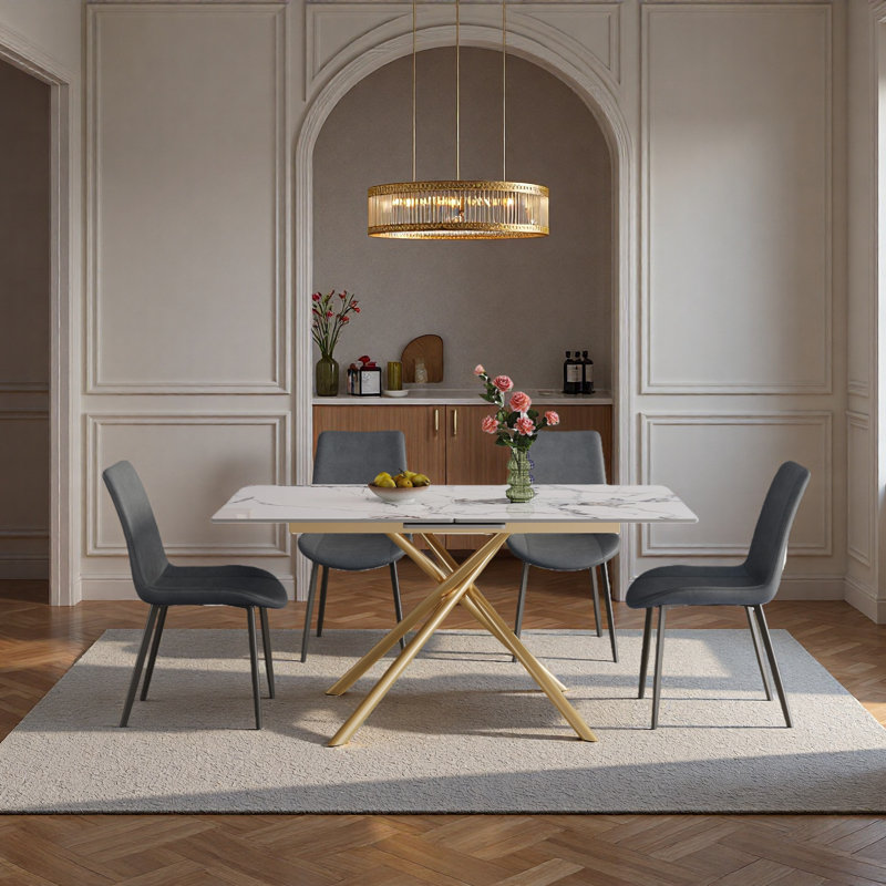 (ensemble de 4) chaises de salle à manger de conception moderne, chaises de salle à manger en cuir d'unité centrale pour la salle à manger de cuisine