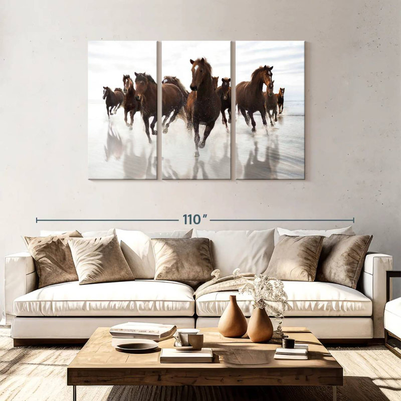 Running Brown Horses, 48" H x 74" W