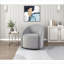 Fauteuil d'appoint pivotant tonneau gris clair, sièges d'appoint contemporains durables en bois massif pour adultes, salon-166252351