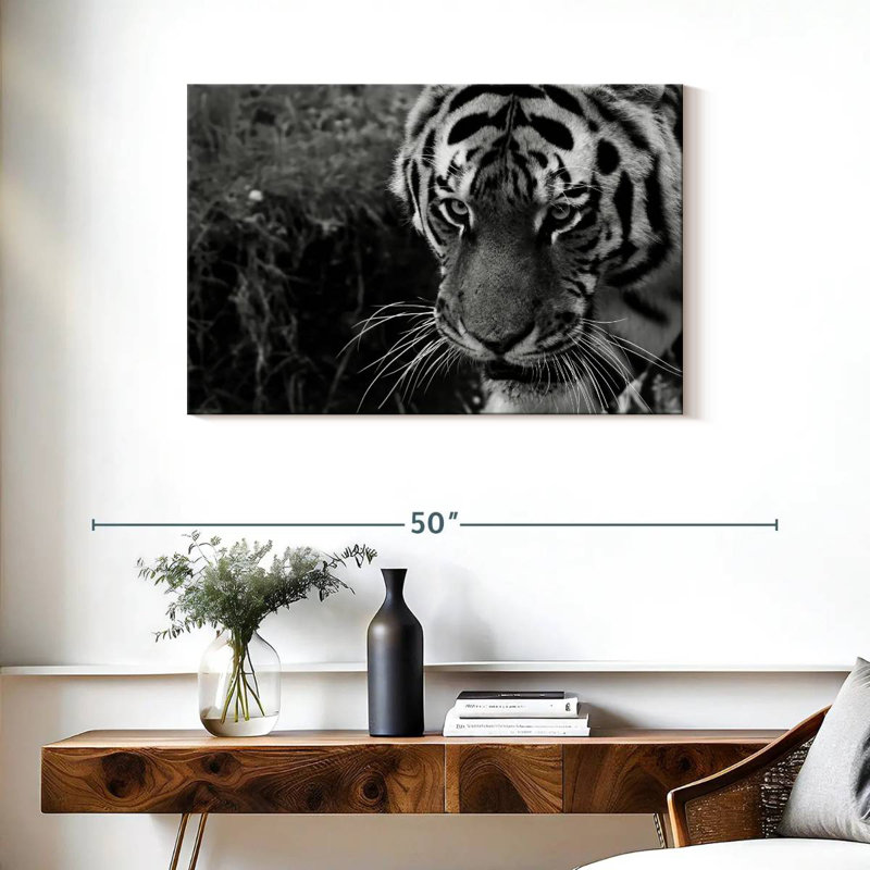 Tigre noir et blanc Brampt, H 24 po x l 36 po