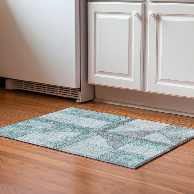 Premium Machine Washable Medena AMF1876 Geometric Rug, Rectangle 1'8" x 2'6"