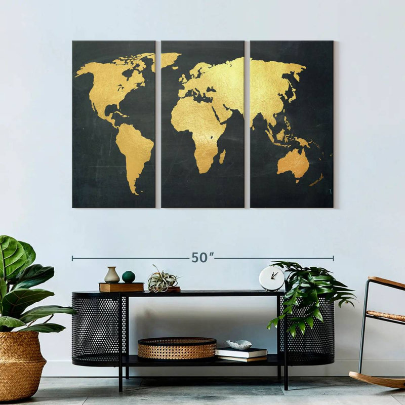 «Adventure Awaits World Map», reproduction sur toile, H 50 po x l 32 po x P 1,25 po
