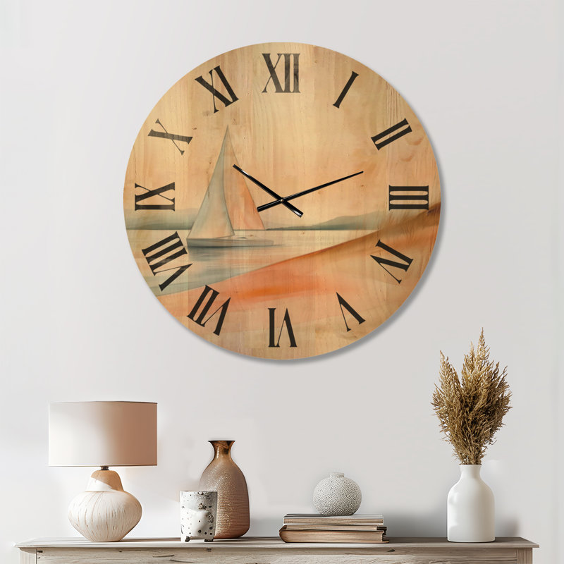 Solid Wood Analogue Wall Clock, Large