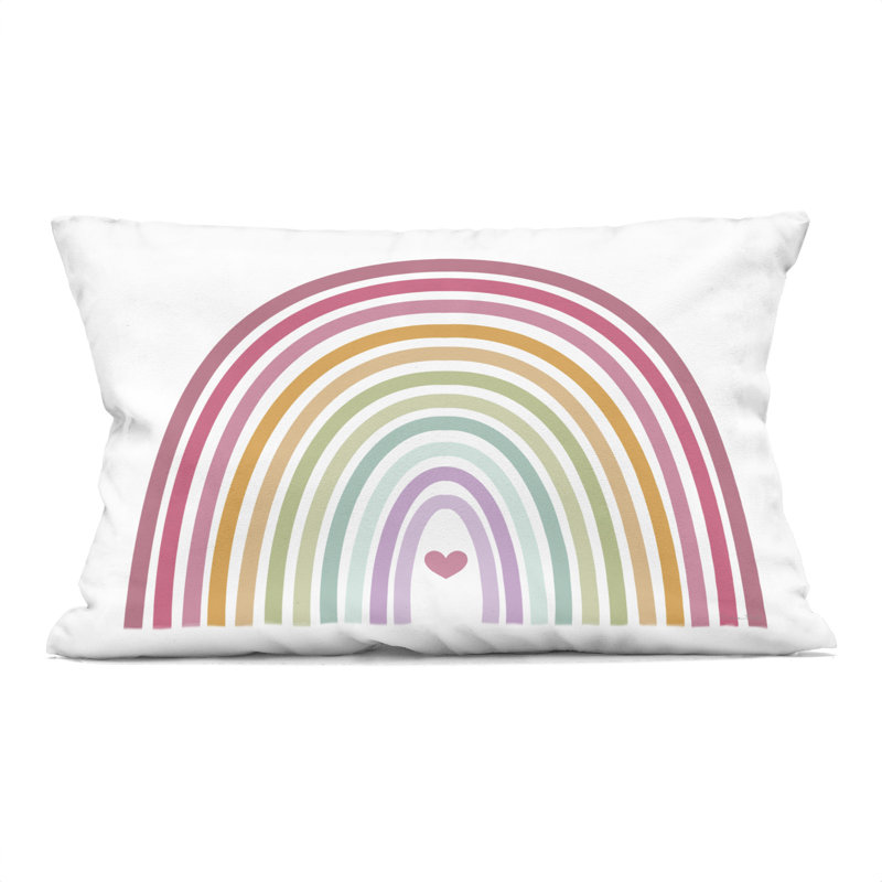 Coussin décoratif Rainbow Love & Heart, imprimé par Susan Ball, 14 x 7 x 20