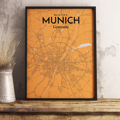 Munich City Map - No Frame Print