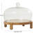 Toshie Mango Wood Decorative Cake Stand with Glass Cloche-1042458433