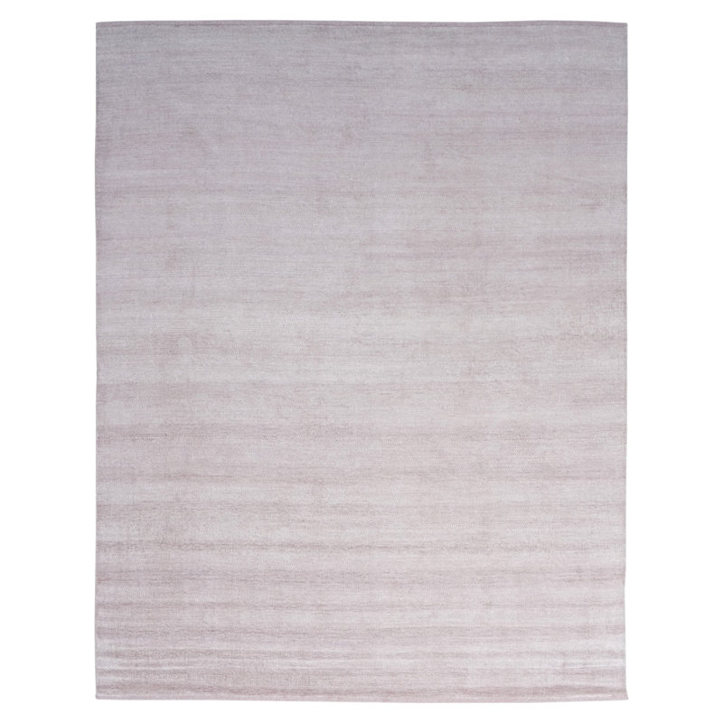 Solid Saree Silk Rug, Soft Pink, Rectangle 9' x 12'