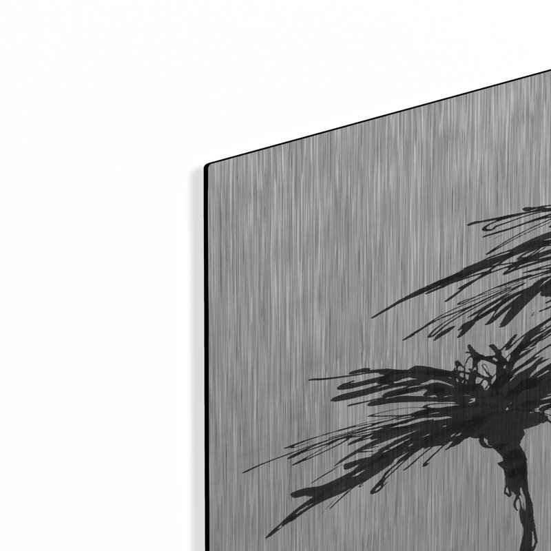 Art mural en métal luxueux «Dark Palms 2» par Chris Paschke, H 36 po x l 24 po