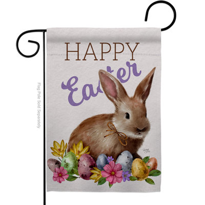 Double Sided 18.5'' H x 13'' W Polyester Easter Garden Flag