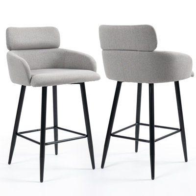 Kiralyn Upholstered Counter Stool with Metal Frame