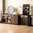 94.5'' Expandable Desk Dresser Desk Combo With 2 Cabinets 3 Drawers For Storage