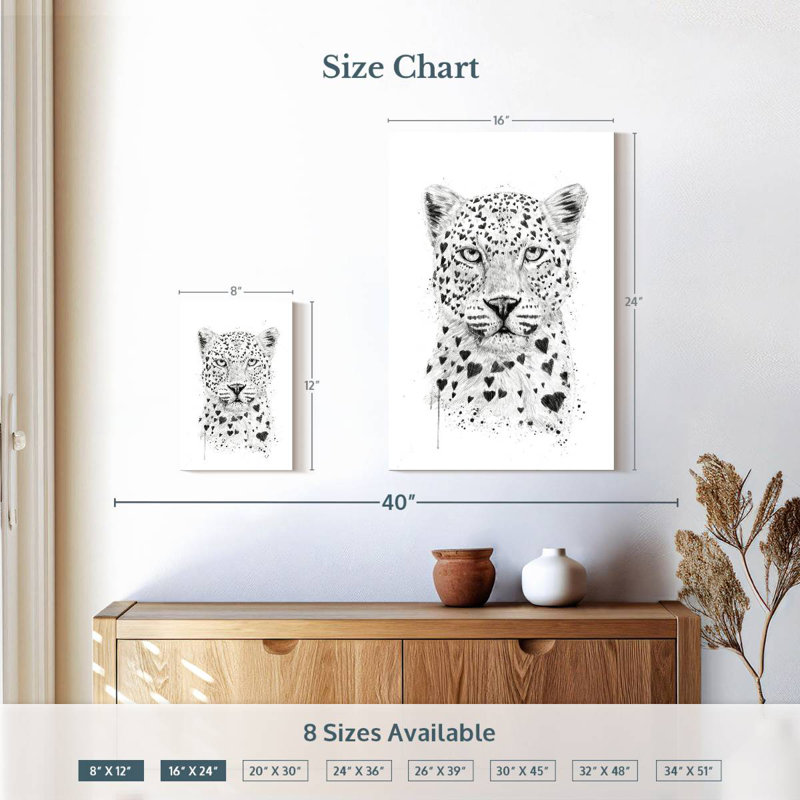 Brampt Lovely Leopard, 12" H x 8" W