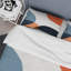 Ensemble de housse de couette minimaliste bleu et orange à motif bohème minimaliste 2-101242615