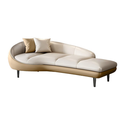 Solid Wood Frame And Leather Recliner Faux Leather Chaise Lounge by ChairVogue