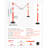 Traffic Delineator Posts 34 in Safety Cones Weighted Base & Chains