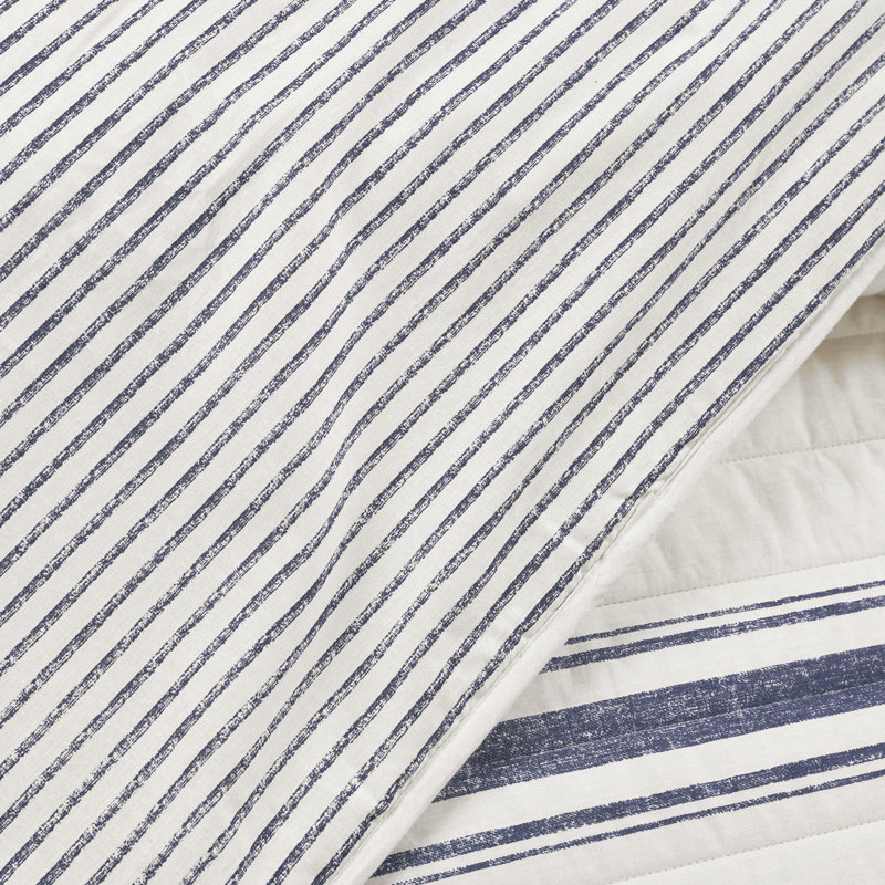 Ensemble d'édredon réversible en coton 3 pièces Apollo, Simple TG, Marine