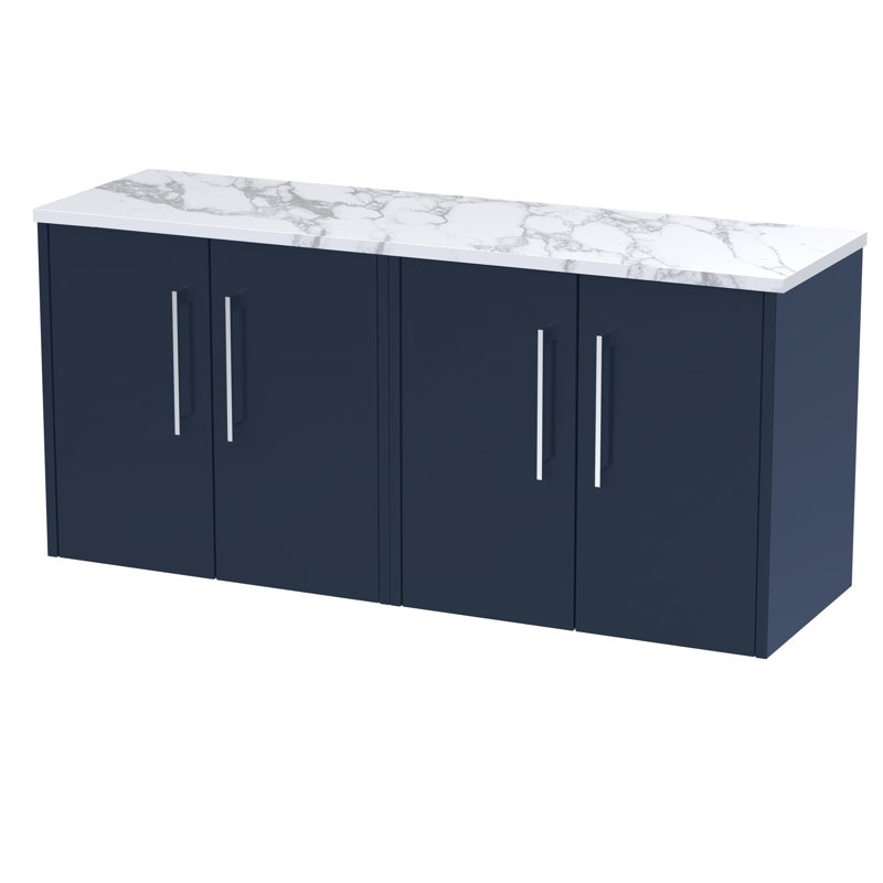 Juno 120.5cm Double Bathroom Vanity Base Only, Midnight Blue