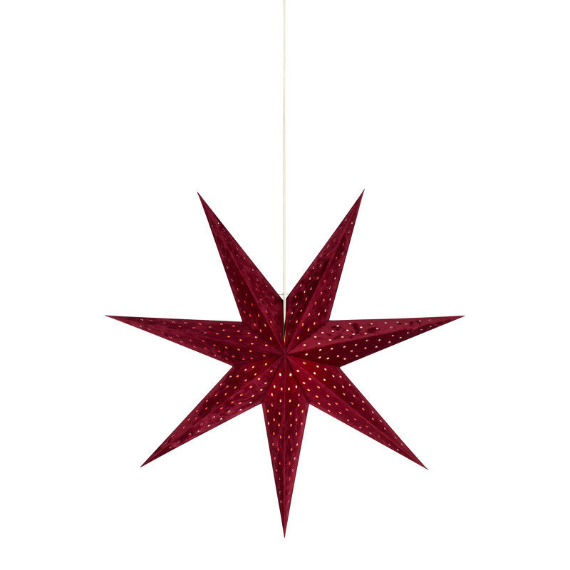 1 - Light Star Pendant, 75cm H x 75cm W x 17cm D, Red