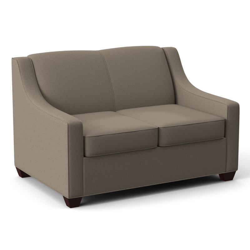 Phillips 52" Square Arm Loveseat with Reversible Cushions, Empire Mahogany, Ridgecrest Midnight