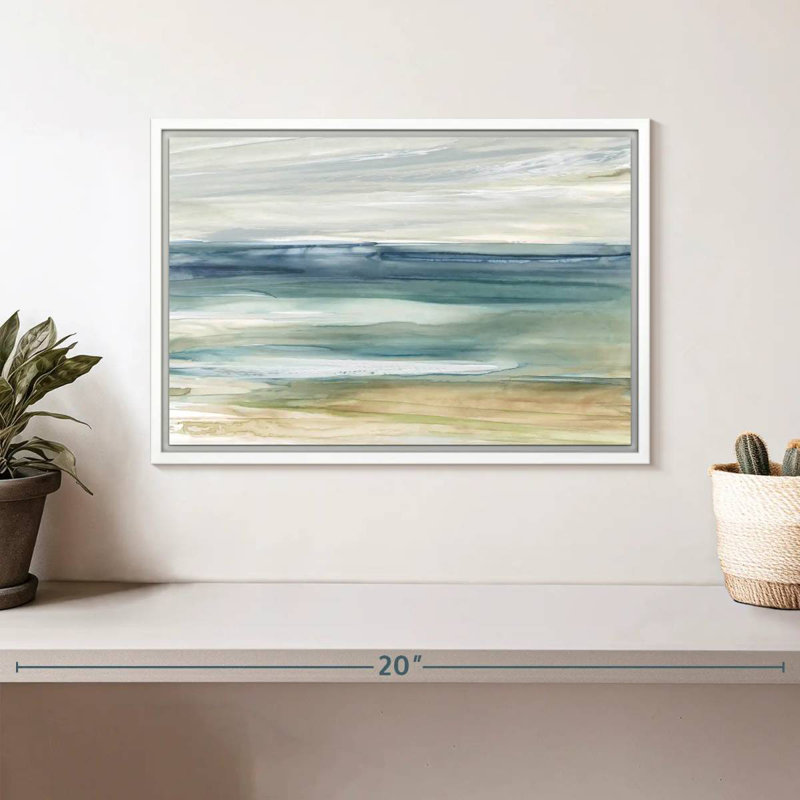 Brise océanique I, Cadre flottant blanc, 13 po x 9 po