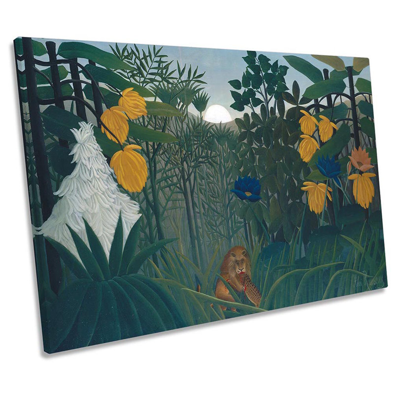 Henri Rousseau Repast Of The Lion by Henri Rousseau - Wrapped Canvas Print, 61cm H x 91.4cm W x 4cm D