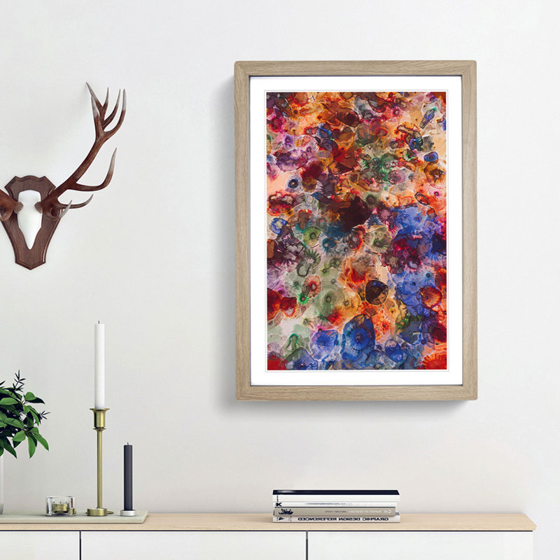 Colour Me in Abstract - Picture Frame Graphic Art Print, Oak Framed, 36cm H x 27cm W x 2cm D