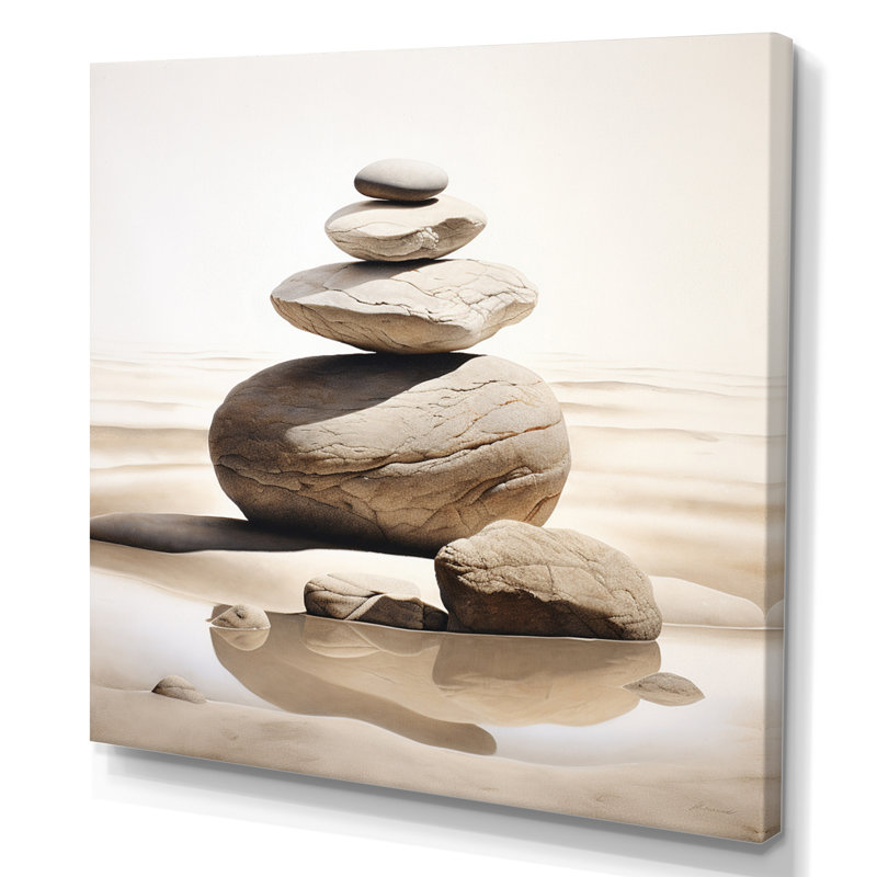 Beach Photo Harmonious Balance VI - Beach Wall Art Prints, H 16 po x l 16 po x P 1 po, Toile tendue