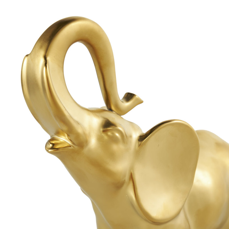 Henslee Ceramic Standing Elephant Sculpture, Or
