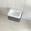 Armoire de salle de bain murale 24 po avec lavabo flottant mural et tiroir en céramique blanche-2025273531