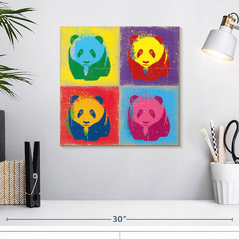 Brampt Paint Splash Pandas, H 16 po x l 16 po