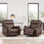Fauteuil inclinable en cuir véritable l 40 po Caritina-123109997
