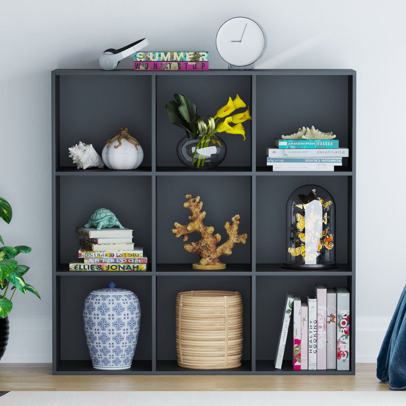Oreland Cube Bookcase, Black, 96.5cm H x 96.5cm W x 29cm D